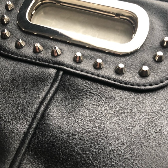 Black Studded Clutch by Cato - Picture 2 of 6